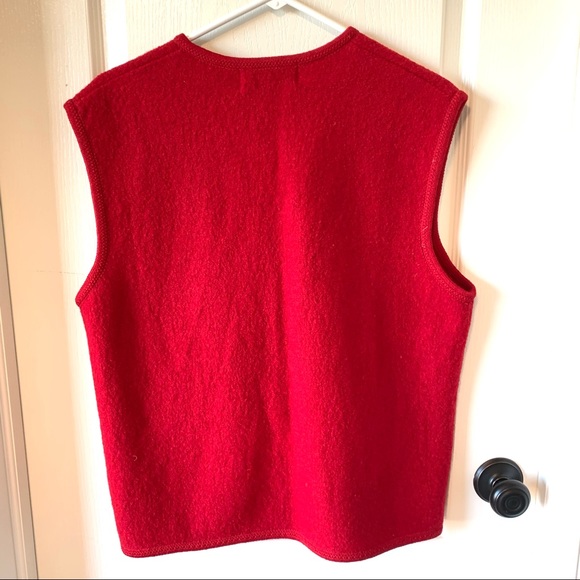 LISA INTERNATIONAL Boiled Wool Sheep Vest—SZ. LG - Picture 9 of 14